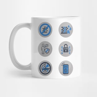 Cybersecurity Technical Controls Icons Mug